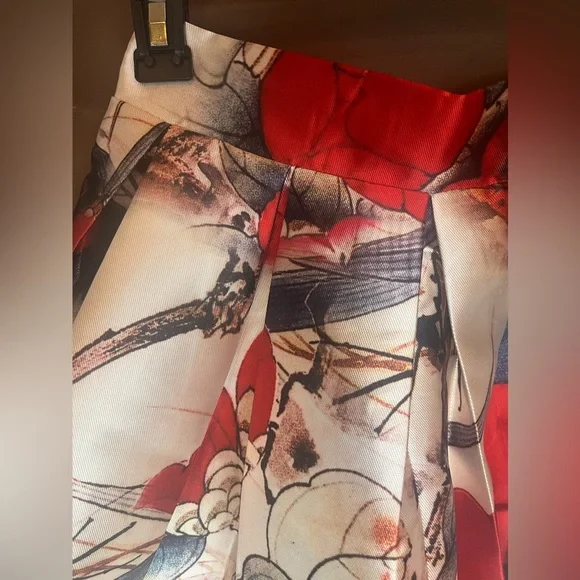 ❌SOLD❌Full A-Line Skirt w/ Italian Flowers and Design Size S - Picture 5 of 8